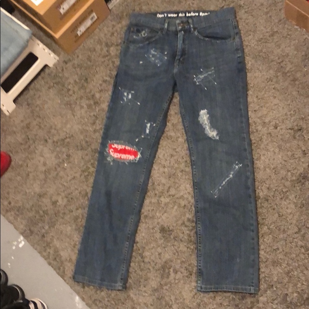 Custom jeans made Jeans with supreme